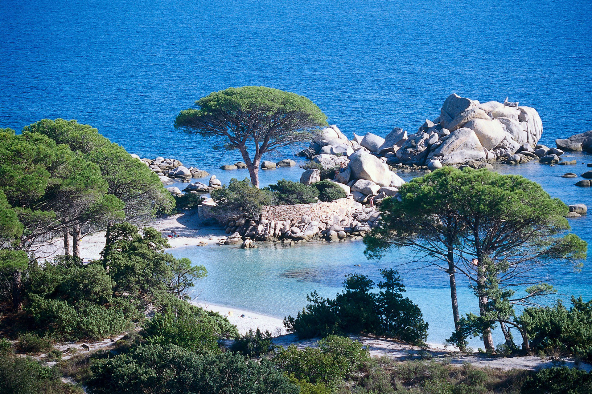 La plage de palombaggia vue aérienne
